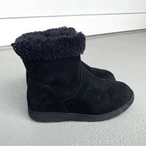 🖤Cat & Jack Faux Fur Zip-Up Girls Boots w/Faux Fur Lining